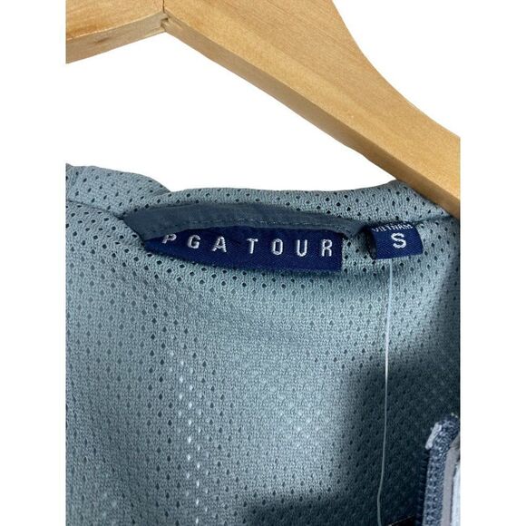 PGA TOUR Men's Red Grey Colorblock Hooded Full Zip Windbreaker Golf Jacket US S - Picture 10 of 11